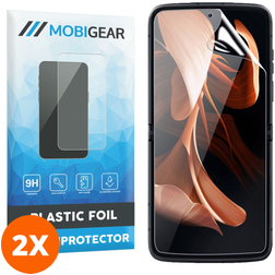 Mobigear Motorola Razr 40 Ultra Verre trempé Protection d'écran - Compatible Coque - Noir (Lot de 2)