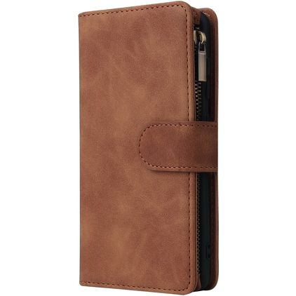 Mobigear Zipper Housse Samsung Galaxy A41 Etui Porte-Monnaie - Marron