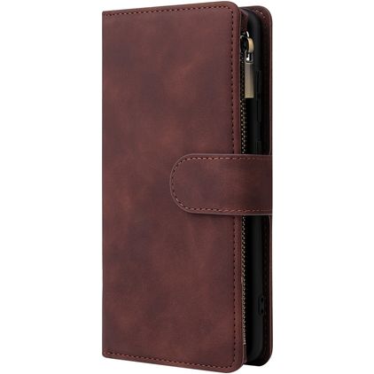 Mobigear Zipper Samsung Galaxy A51 Étui Portefeuille - Marron