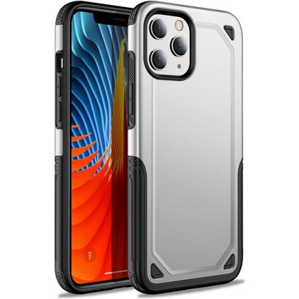 Mobigear Slim Armor Coque iPhone 12 Pro Max Coque arrière Rigide Anti-Chocs - Argent