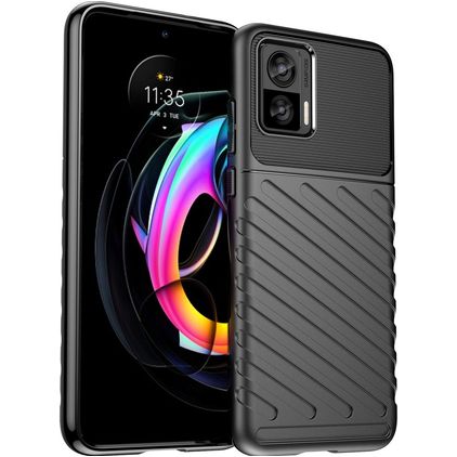 Mobigear Groove Coque Motorola Edge 30 Neo Coque arrière en TPU Souple - Noir