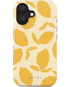 Burga Tough Coque iPhone 16 Coque arrière Rigide Anti-Chocs - Lemon Tart