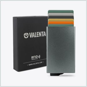 Valenta Card Case Aluminium - Porte Cartes en en Aluminium - 7 Cartes - Noir