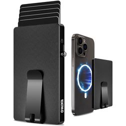 Valenta Cardprotector Clip - Porte Cartes en en Aluminium - 7 Cartes - Compatible MagSafe - Noir