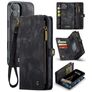Caseme 008 Housse iPhone 16 Etui avec Coque Détachable Porte-Monnaie - Noir