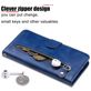Mobigear Zipper Housse iPhone 17 Pro Etui Porte-Monnaie - Bleu