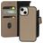 Mobiparts Housse iPhone 15 MagSafe Etui avec Coque Détachable en Cuir Véritable Porte-Monnaie - Taupe