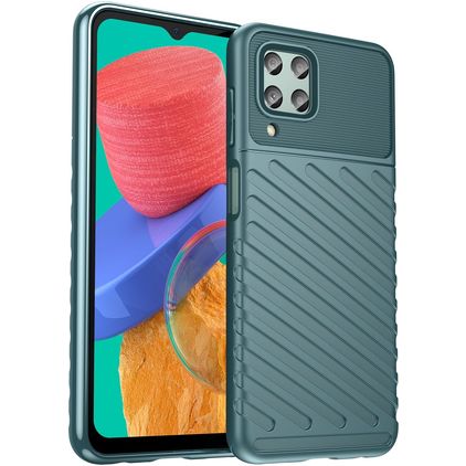 Mobigear Groove Coque Samsung Galaxy M33 Coque arrière en TPU Souple - Vert