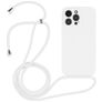 Mobigear Lanyard iPhone 15 Pro Coque avec cordon en Silicone - Blanc