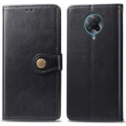 Mobigear Snap Button Housse POCO F2 Pro Etui Porte-Monnaie - Noir