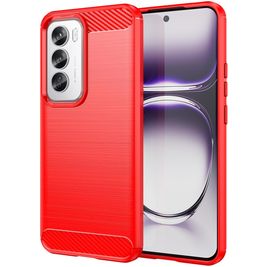 Mobigear Brushed Slim Coque OPPO Reno 12 Pro Coque arrière en TPU Souple - Rouge
