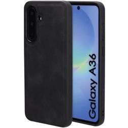 Mobiparts Classic Coque Samsung Galaxy A36 MagSafe Coque arrière en TPU,Similicuir - Graphite Black