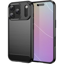 Mobigear Brushed Slim Coque iPhone 18 Pro Coque arrière en TPU Souple - Noir