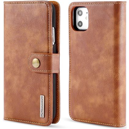 Mobigear Snap Button Housse iPhone 11 Etui avec Coque Détachable Porte-Monnaie - Marron