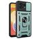 Mobigear Armor Ring Cam Slide Motorola Edge 40 Pro Plastique rigide Coque arrière Antichoc avec bague de maintien et cache caméra coulissant - Vert