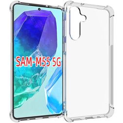 Mobigear Cushion Transparent Samsung Galaxy M55 TPU souple Coque arrière - Transparent