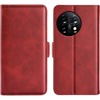 Mobigear Slim Magnet Housse OnePlus 11 Etui Porte-Monnaie - Rouge