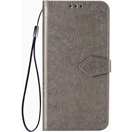 Mobigear Mandala Motorola Edge (2020) Étui Portefeuille - Gris