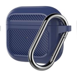 Mobigear Carbon Coque Apple AirPods 3 Coque en Silicone Souple - Bleu