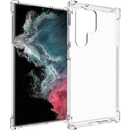 Mobigear Cushion Coque Transparente Samsung Galaxy S23 Ultra Coque arrière en TPU Souple Anti-Chocs - Transparent