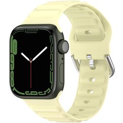 Mobigear Bumpy Bracelet Silicone Apple Watch Fermeture boucle ardillon - 42/41/40/38 mm - Jaune