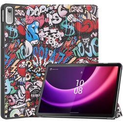 Mobigear Tri-Fold Coque Lenovo Tab P11 Gen 2 Etui - Graffiti