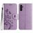 Mobigear Flowers Housse Samsung Galaxy A36 Etui Porte-Monnaie - Violet