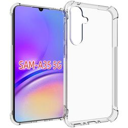 Mobigear Cushion Transparent Samsung Galaxy A35 TPU souple Coque arrière Antichoc - Transparent