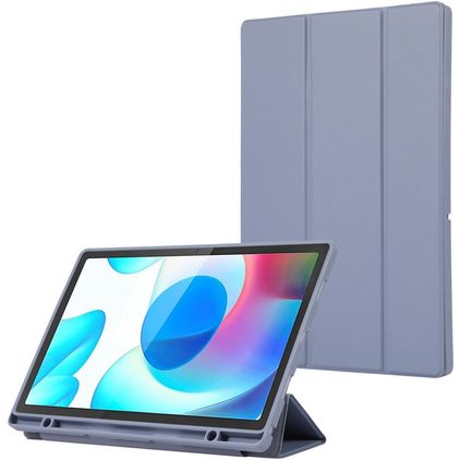 Mobigear Tri-Fold Gel Coque Samsung Galaxy Tab A9 Plus (2023) Etui en TPU,Similicuir + Porte-crayon - Violet