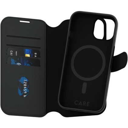 CARE by PanzerGlass Tango Two-in-One Housse iPhone 15 MagSafe Etui avec Coque Détachable Porte-Monnaie - Noir