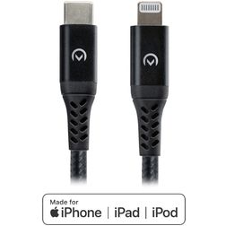 Mobilize Strong Nylon - Câble USB-C vers Apple Lightning MFI 2 mètres - Noir