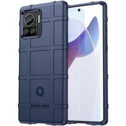 Mobigear Rugged Shield Coque Motorola Edge 30 Ultra Coque arrière en TPU Souple Anti-Chocs - Bleu