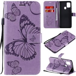 Mobigear Butterfly Housse Samsung Galaxy A21s Etui Porte-Monnaie - Violet