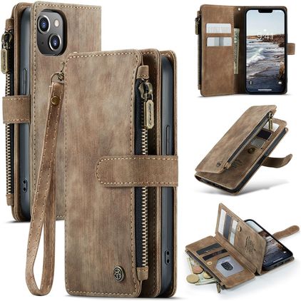 Caseme C30 Housse iPhone 14 Etui Porte-Monnaie - Marron