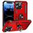 Mobigear Armor Ring Coque iPhone 16 Pro Coque arrière Rigide Anti-Chocs avec Anneau-Support - Rouge