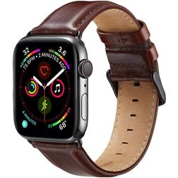 Mobigear Bologna Bracelet Cuir Apple Watch Fermeture boucle ardillon - 42/41/40/38 mm - Marron