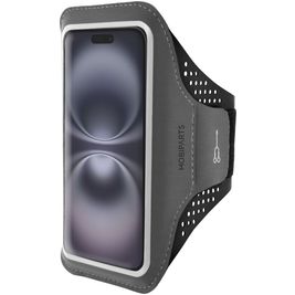 Mobiparts Comfort Fit Brassard Téléphone iPhone 16 Brassard Coque de Sport en Neoprène - Noir