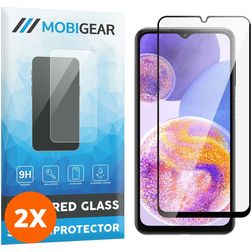 Mobigear Premium Samsung Galaxy A23 Verre trempé Protection d'écran - Compatible Coque - Noir (Lot de 2)