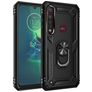 Mobigear Armor Ring Coque Motorola Moto G8 Plus Coque arrière Rigide Anti-Chocs avec Anneau-Support - Noir