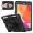 Mobigear SureGrip Xtreme Coque iPad 9 (2021) Coque arrière en Plastique rigide,Silicone + Porte-crayon + Bandoulière + Support Amovible - Noir