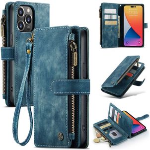 Caseme C30 Housse iPhone 14 Pro Max Etui Porte-Monnaie - Bleu