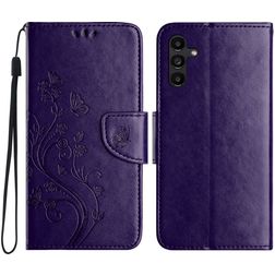 Mobigear Flowers Housse Samsung Galaxy A36 Etui Porte-Monnaie - Violet