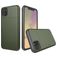 Mobigear Card iPhone 11 Plastique rigide Coque arrière Antichoc avec porte-cartes - Vert armée