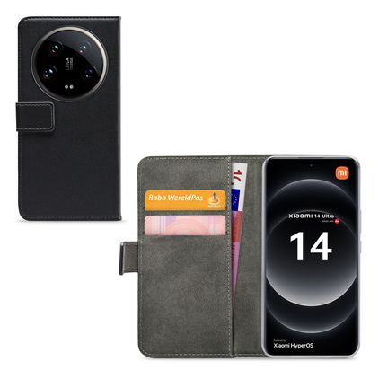 Mobilize Classic Gelly Wallet Housse Xiaomi 14 Ultra Etui Porte-Monnaie - Noir