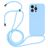 Mobigear Lanyard iPhone 15 Pro Coque avec cordon en Silicone - Bleu