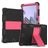Mobigear ShieldStand Coque Samsung Galaxy Tab A8 10.5 (2021) Coque arrière en Plastique rigide,Silicone + Support Amovible - Noir / Rouge