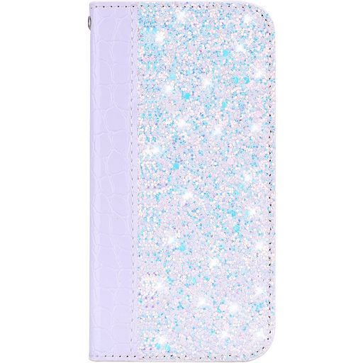 Mobigear Croco Glitter Housse Samsung Galaxy J6 Plus Etui Porte-Monnaie - Blanc