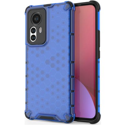Mobigear Honeycomb Xiaomi 12 Pro Plastique rigide Coque arrière Antichoc - Bleu