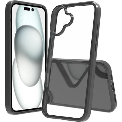 Mobigear Crystal iPhone 16 Plus Plastique rigide Coque arrière - Noir