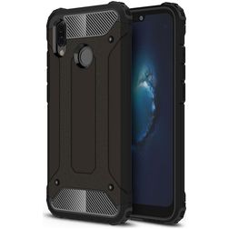 Mobigear Outdoor Huawei P20 Lite (2018) Plastique rigide Coque arrière Antichoc - Noir
